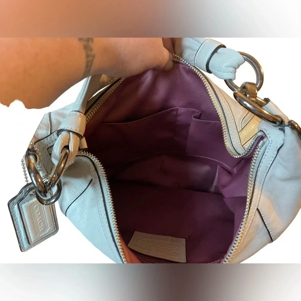 COACH Vintage Leather Shoulder Bag Pearl White Cream